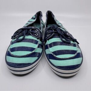 Splendid Mandarin Julip Striped Boat Shoes in Blue and Turquoise